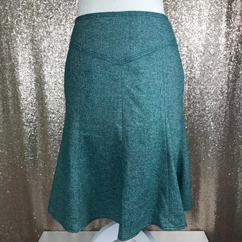 Ann Taylor Loft Teal Tweed Skirt Size 0
